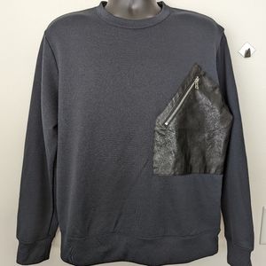 H&M LEATHER PATCH SWEATSHIRT
